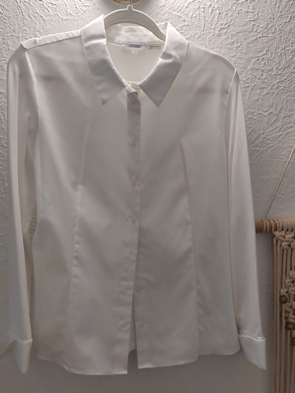 Calvin Klein White Button-Up Blouse